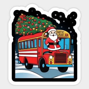 Christmas Tree School Bus Driver Adults And Kids Sticker